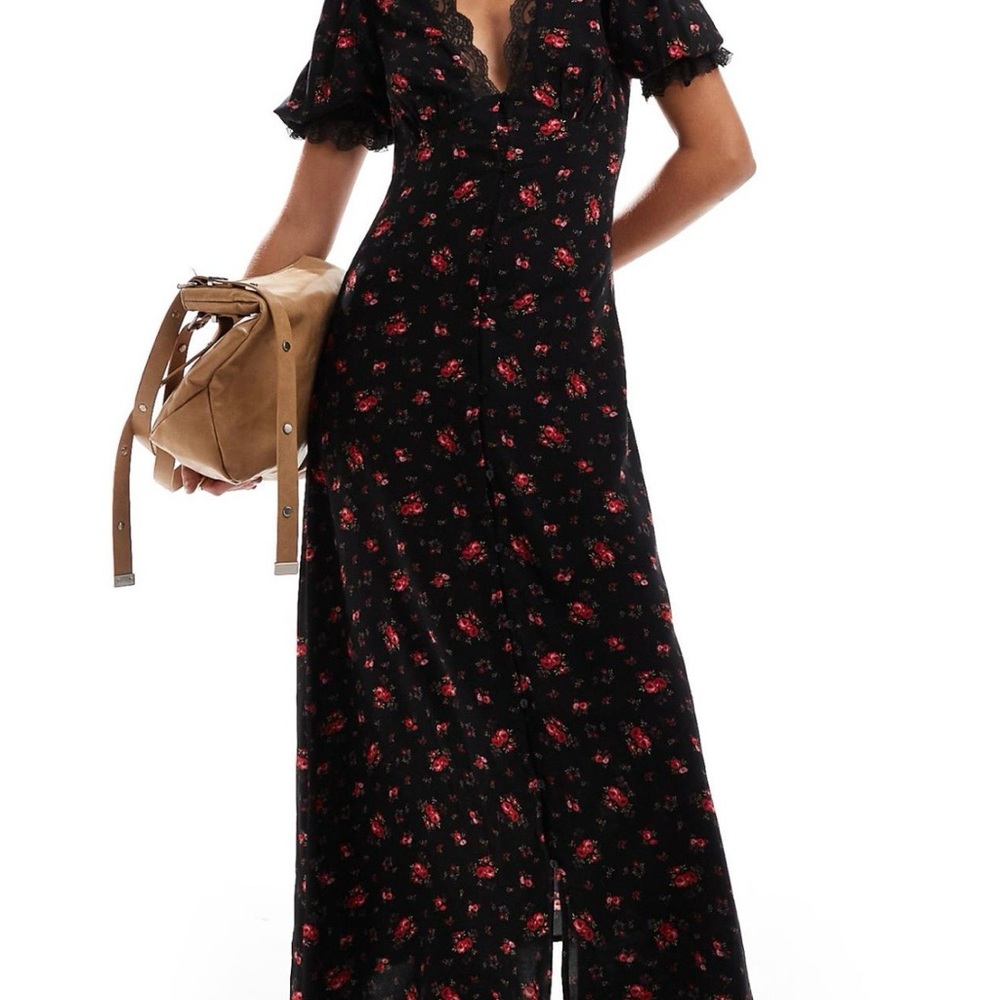 Floral Black Dress